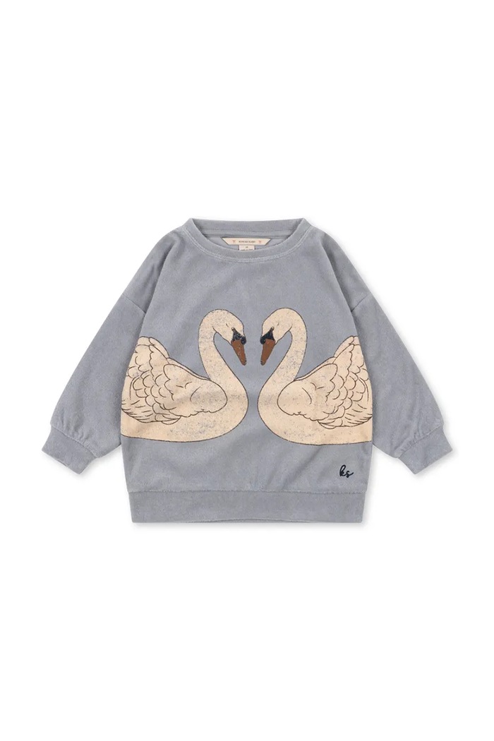 Konges Sløjd bluza dziecięca z bawełną ITTY SWEATSHIRT GOTS niebieski KS107615.9BY2