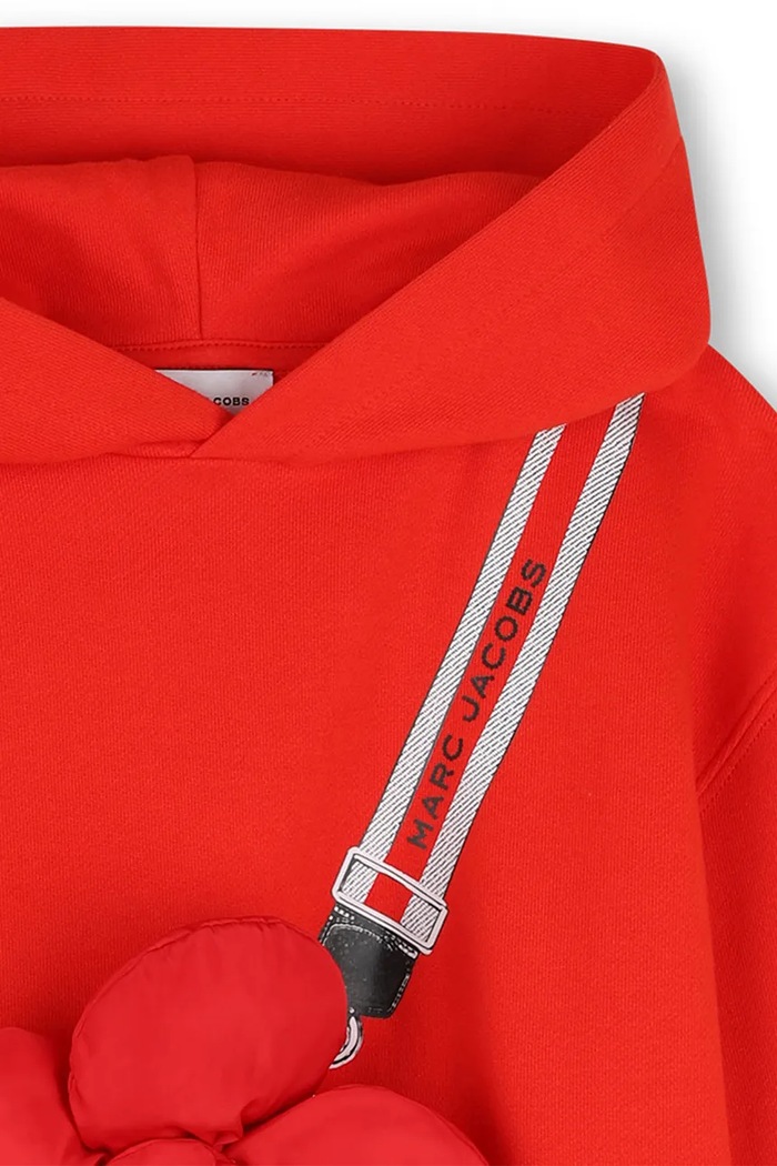 Dievča MARC JACOBS Mikina s kapucňou detská bavlnená W61007.156 červená