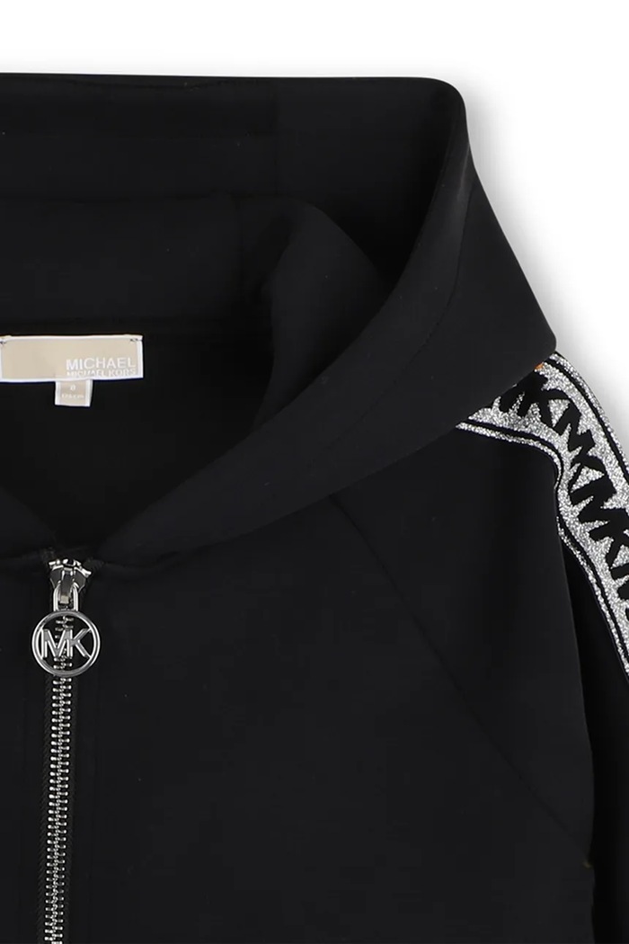 Dukserica na zakopčavanje sa kapuljačom za djecu Michael Kors R30713.156 crna