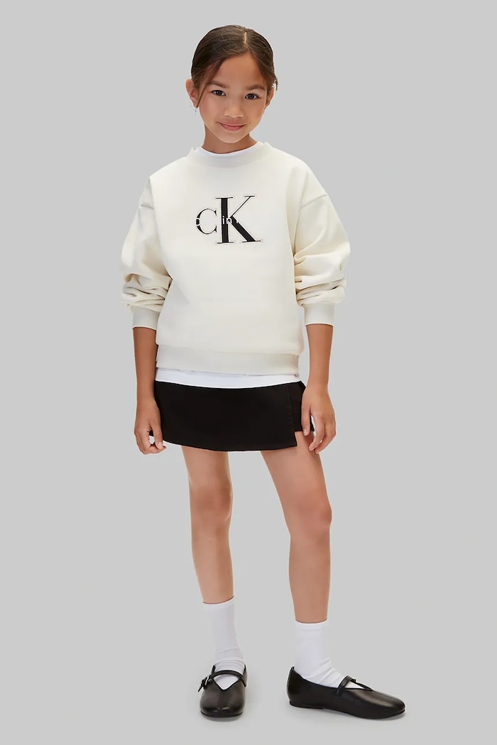 Dziewczynka Calvin Klein Jeans Bluza dziecięca bawełniana LVCKFJB41G.128.170.9BY2 beżowy