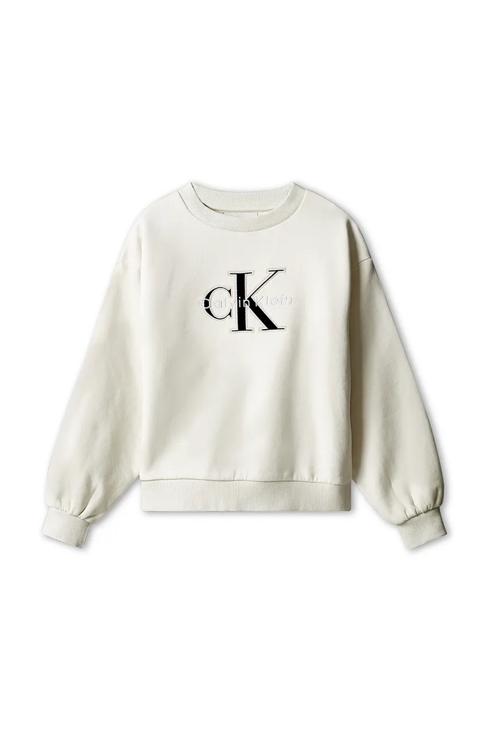 Calvin Klein Jeans Bluza dziecięca bawełniana LVCKFJB41G.104.116.9BY2 beżowy AW26
