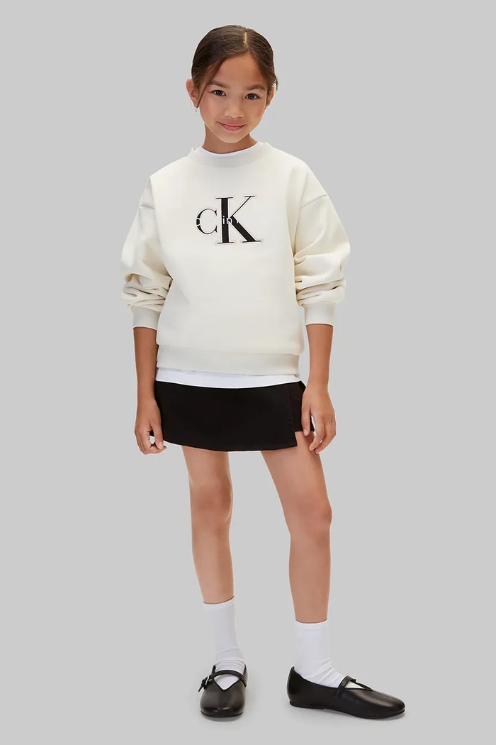 Dziewczynka Calvin Klein Jeans Bluza dziecięca bawełniana LVCKFJB41G.104.116.9BY2 beżowy