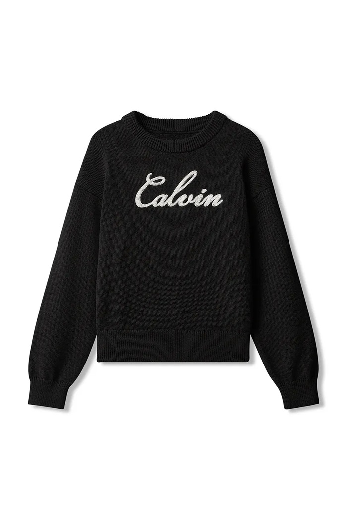 Calvin Klein Jeans Sweter dziecięcy bawełniany LVCKFJF11G.9BY2 czarny AW26
