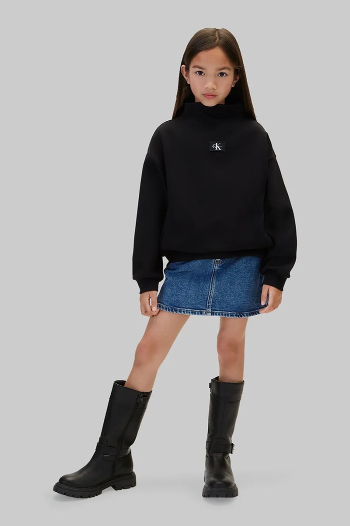 Dziewczynka Calvin Klein Jeans Bluza dziecięca bawełniana LVCKFJB11G.9BY2 czarny