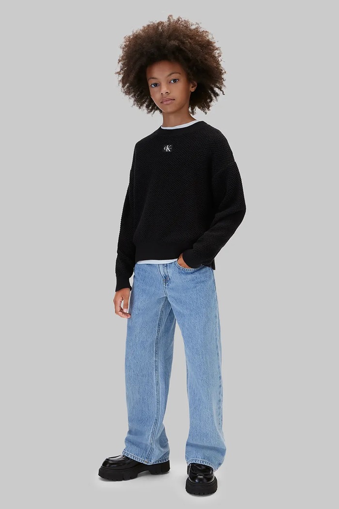 Sweter dziecięcy bawełniany Calvin Klein Jeans LVCKFJF08G.9BY2 czarny