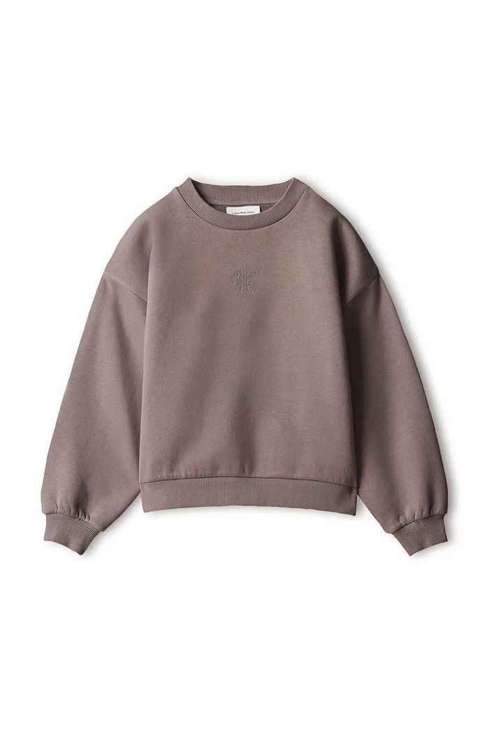 Calvin Klein Jeans Bluza dziecięca z bawełną LVCKFJB10G.9BY2 brązowy AW26