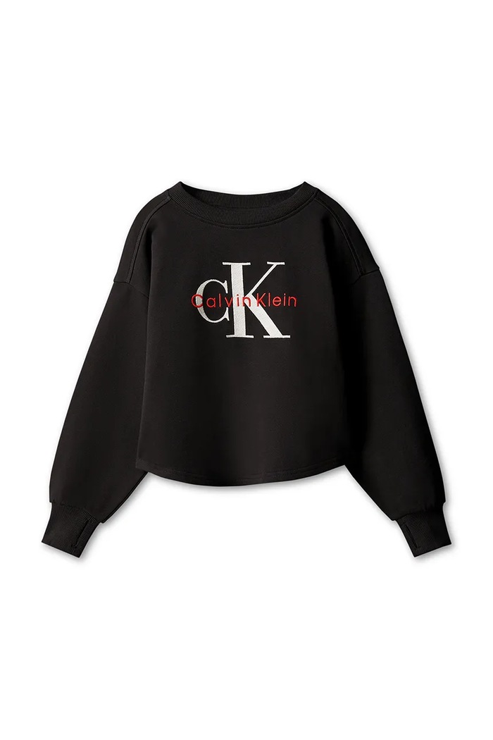 Calvin Klein Jeans Bluza dziecięca bawełniana LVCKFJB09G.9BY2 czarny AW26