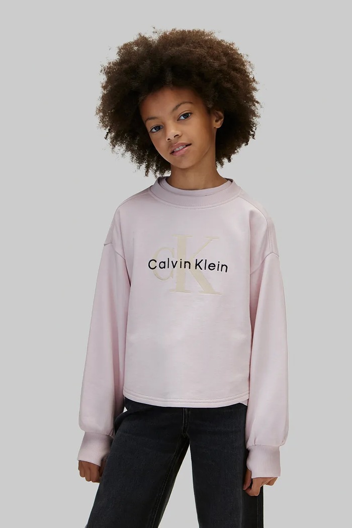 Calvin Klein Jeans Bluza dziecięca bawełniana fioletowy LVCKFJB09G.128.170.9BY2
