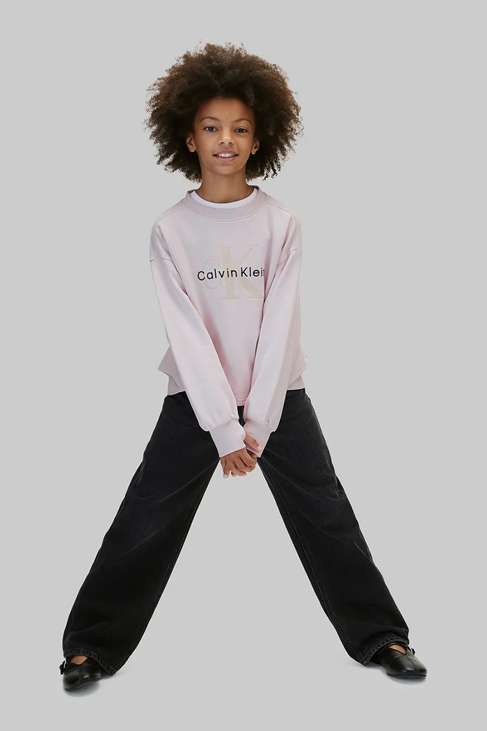 Bluza dziecięca bawełniana Calvin Klein Jeans fioletowy LVCKFJB09G.128.170.9BY2