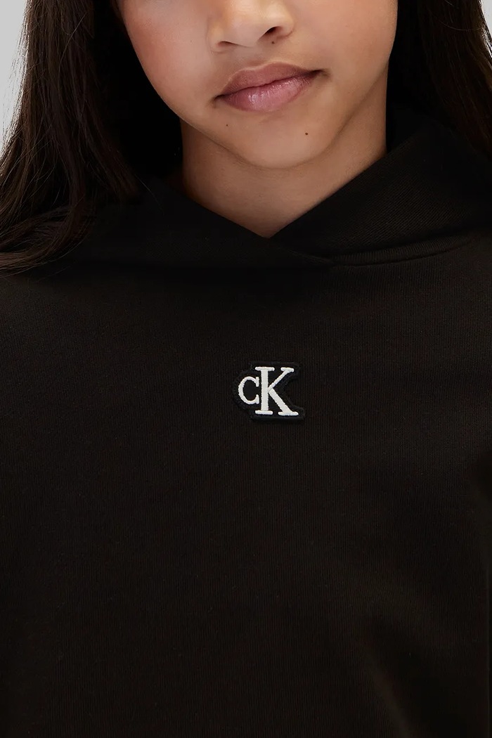 Calvin Klein Jeans bluza z kapturem dziecięca bawełniana LVCKFJB42G.128.170.9BY2 czarny