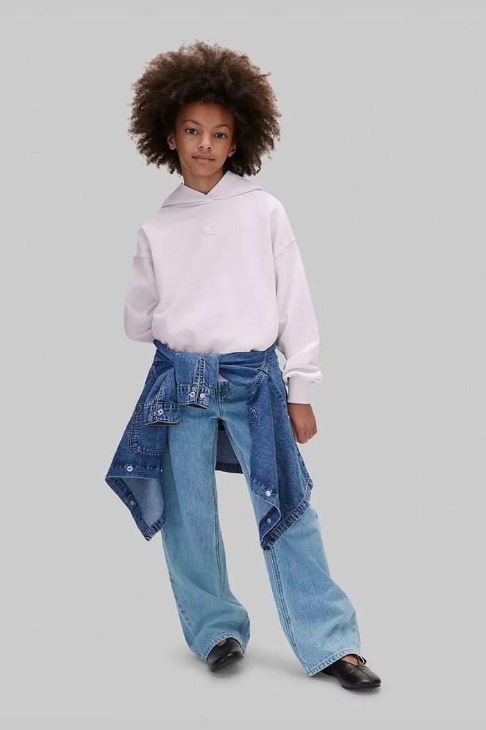 Calvin Klein Jeans bluza z kapturem dziecięca bawełniana LVCKFJB42G.104.116.9BY2 fioletowy