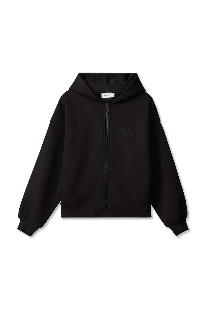 Calvin Klein Jeans Mikina na zips s kapucňou detská s bavlnou LVCKFJB43G.104.116.9BY2 čierna AW26