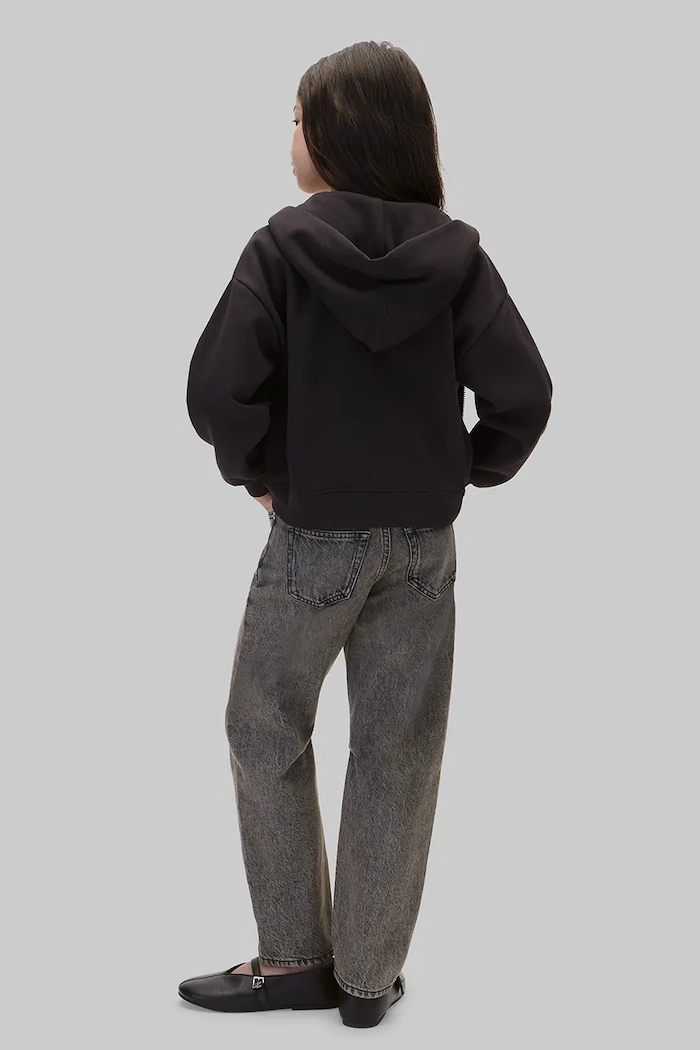 Mikina na zips s kapucňou detská s bavlnou Calvin Klein Jeans LVCKFJB43G.104.116.9BY2 čierna