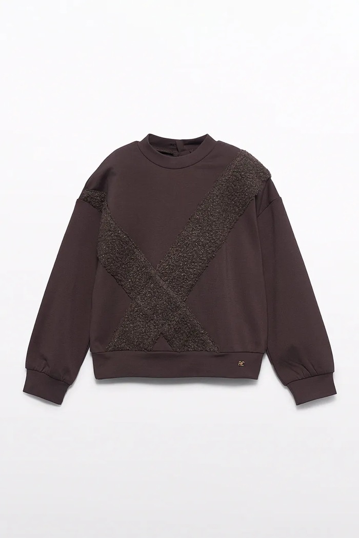 Abel&Lula Суичър за деца с вискоза 5875.7.Mini.9BY2 кафяв AW26