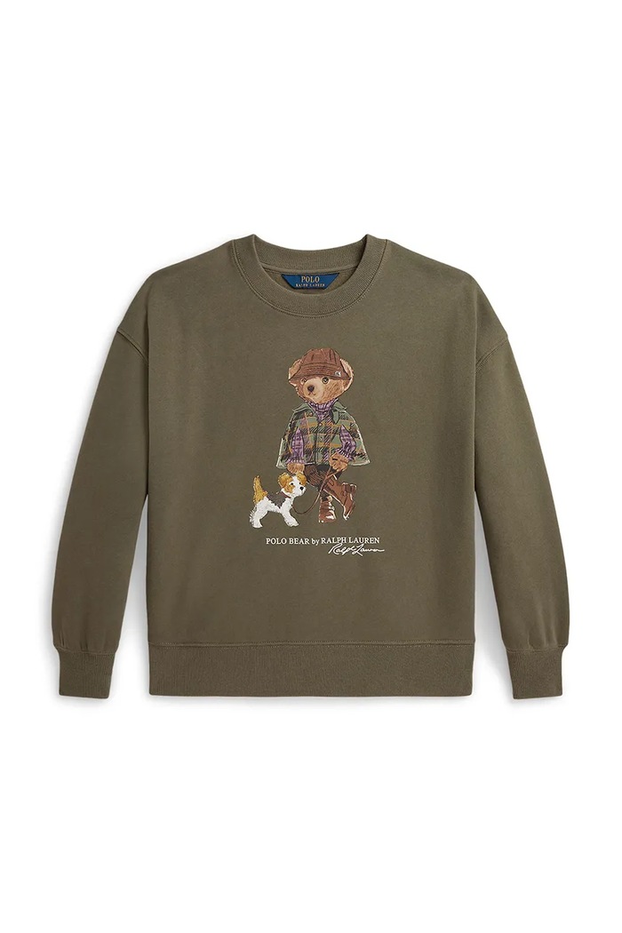 Polo Ralph Lauren Mikina detská s bavlnou 313B26298001 zelená AW26