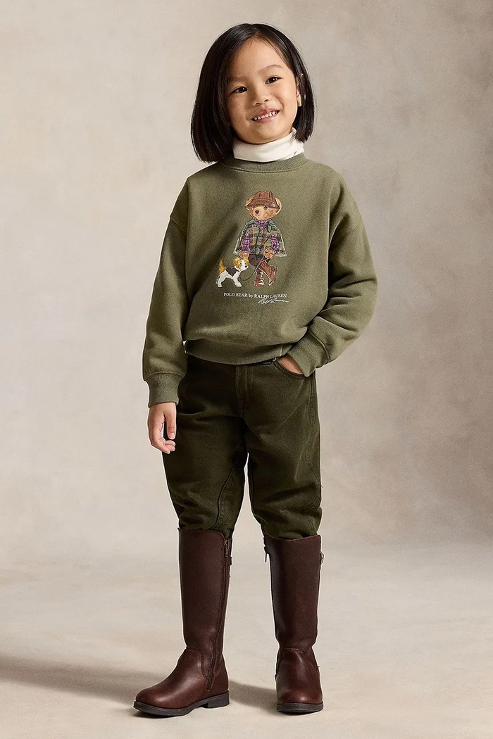 Μπλούζα παιδική με βαμβάκι Polo Ralph Lauren πράσινο 312B26298001
