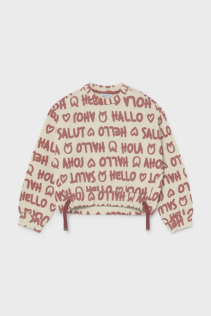 Mayoral μπλούζα παιδική με βαμβάκι 7430.8E.Junior.9BY2 μπεζ AW26