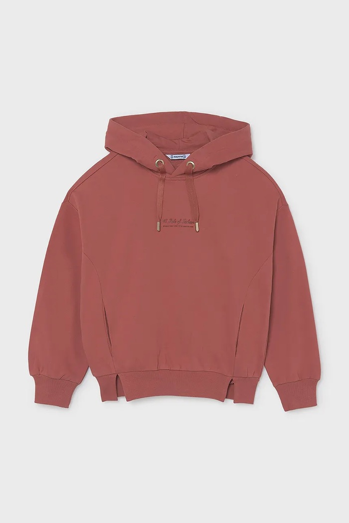 Mayoral Bluza z kapturem dziecięca bawełniana z elastanem 7426.8A.Junior.9BY2 różowy AW26