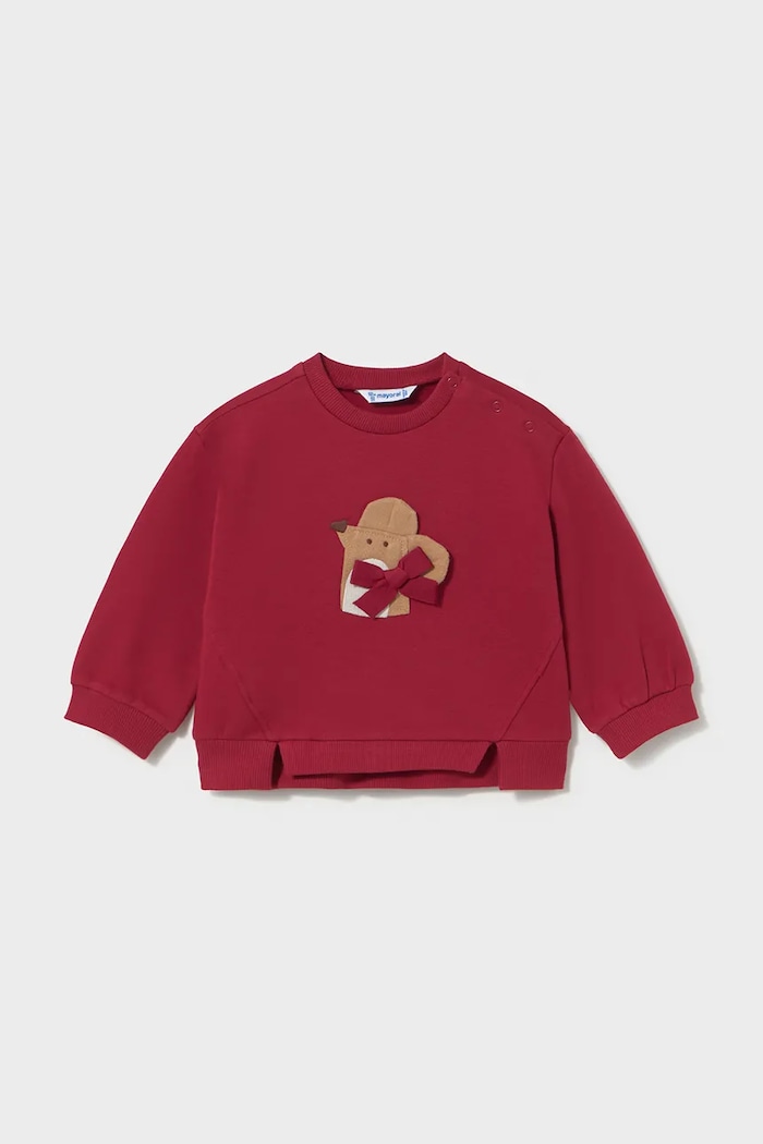 Mayoral bluza dziecięca z bawełną czerwony 2433.4B.Baby.9BY2