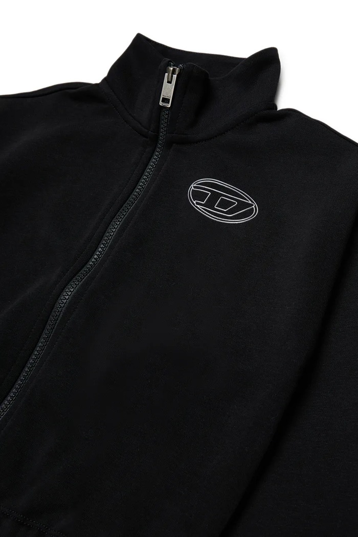 Dziewczynka Diesel bluza rozpinana dziecięca z bawełną SALILA SWEAT-SHIRT J02916.KYAZ3 czarny