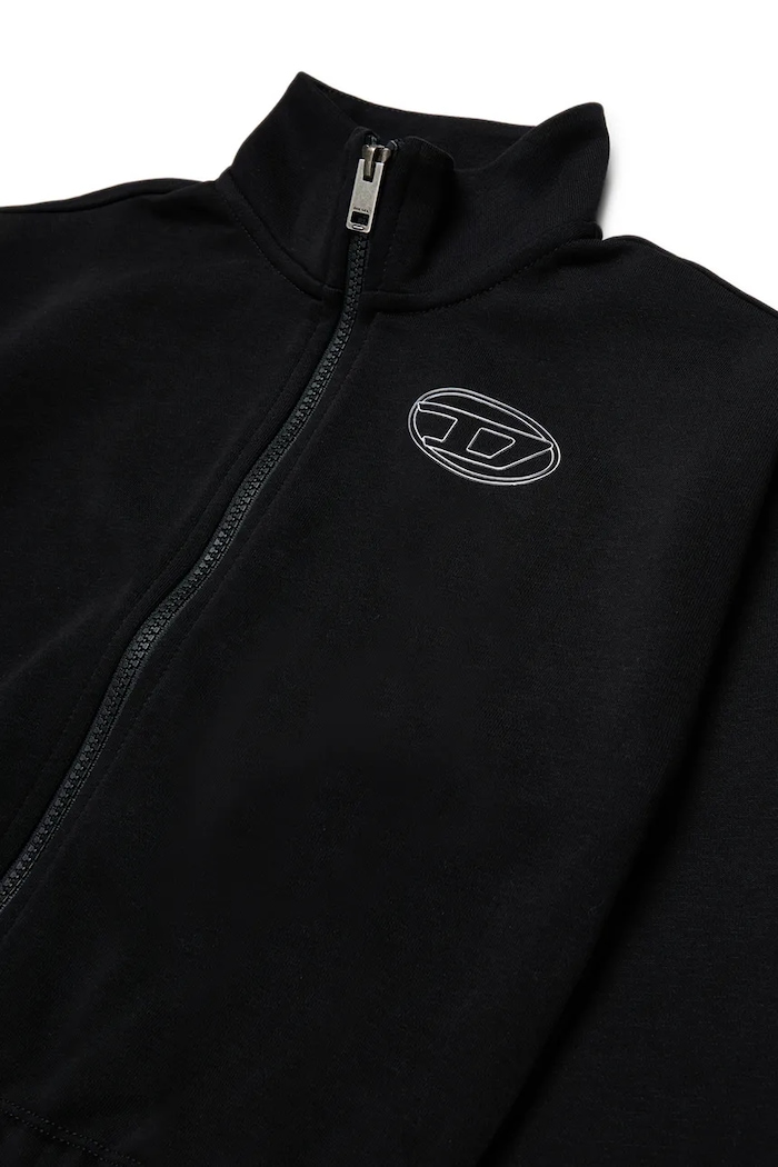 Dziewczynka Diesel bluza rozpinana dziecięca z bawełną SALILA SWEAT-SHIRT J02916.KYAZ3 czarny