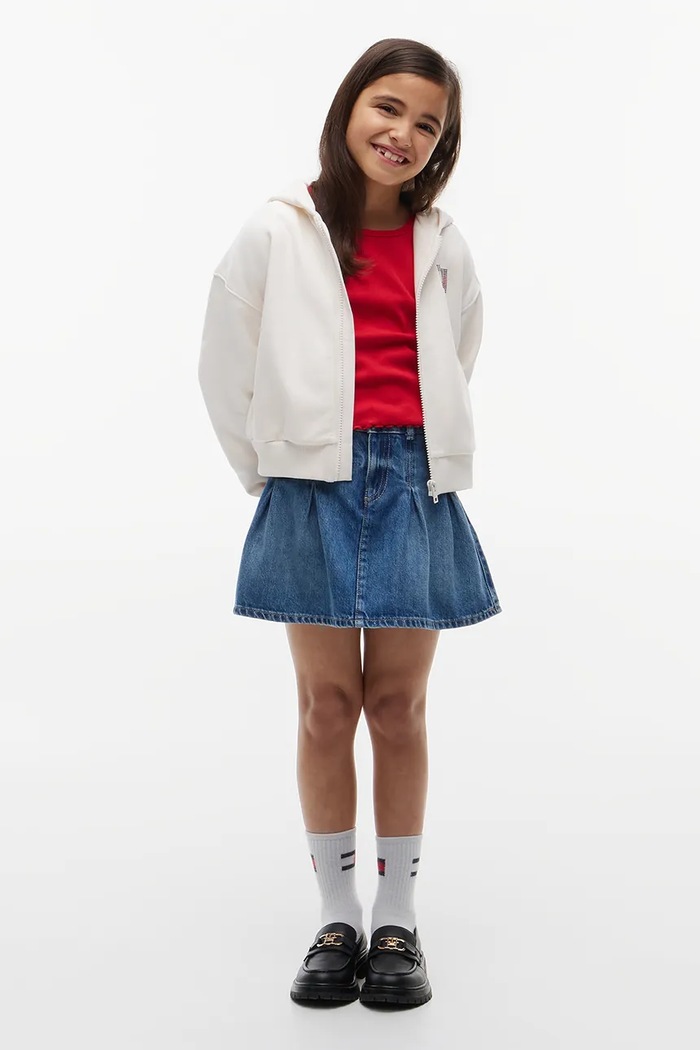 Tommy Hilfiger bluza rozpinana z kapturem dziecięca z bawełną biały KG0KG09443.104.122.9BY2