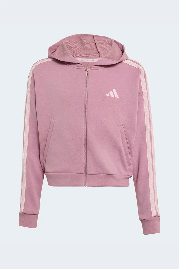 adidas Dukserica sa kapuljačom za djecu s pamukom ljubičasta KC7204