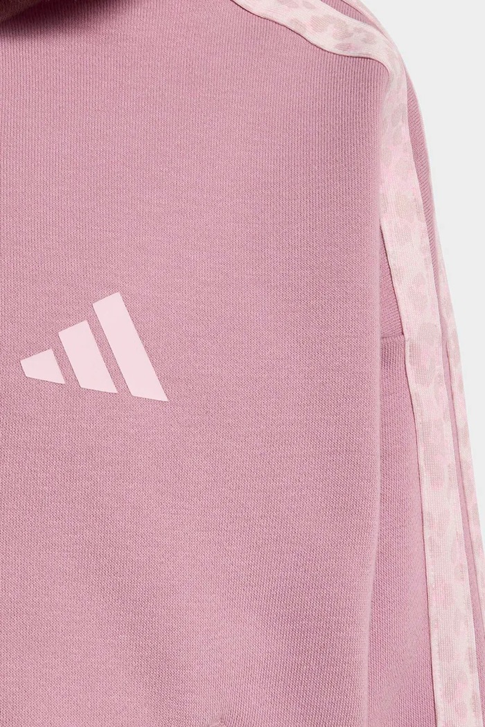 Dukserica sa kapuljačom za djecu s pamukom adidas KC7204 ljubičasta