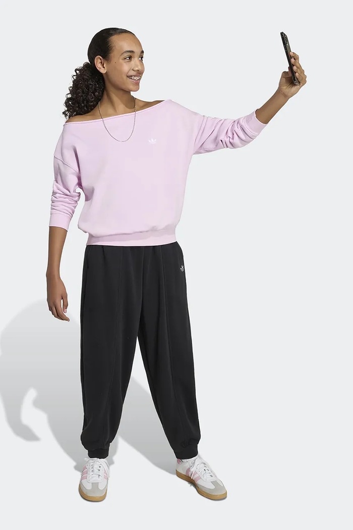 Mikina detská s bavlnou adidas Originals KR3483 ružová