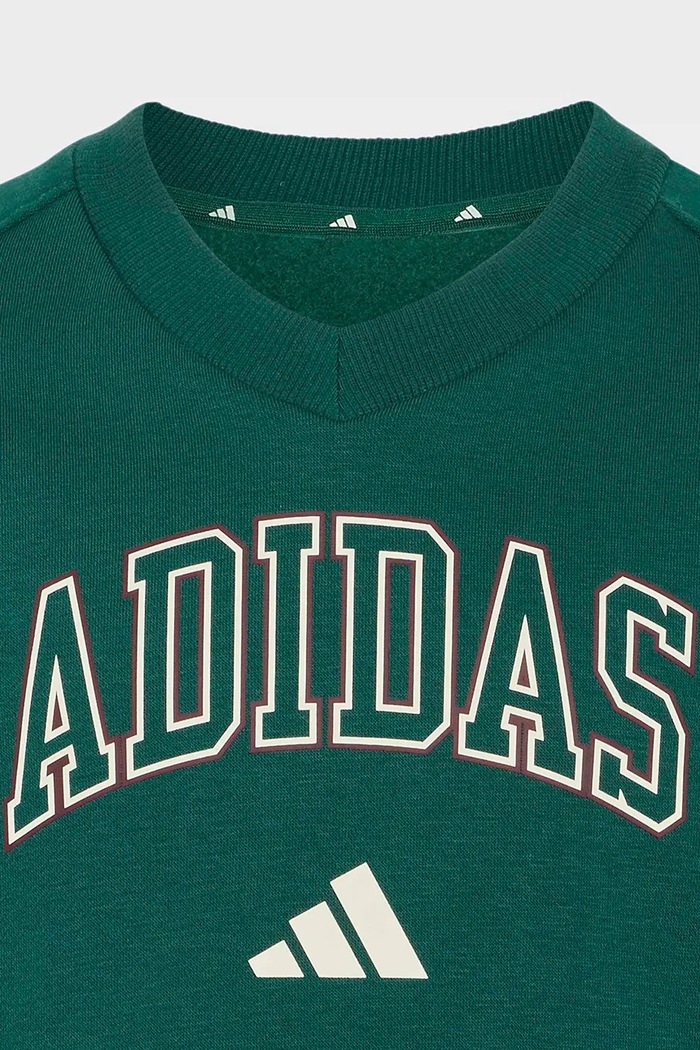 adidas bluza dziecięca z bawełną zielony KS5137.