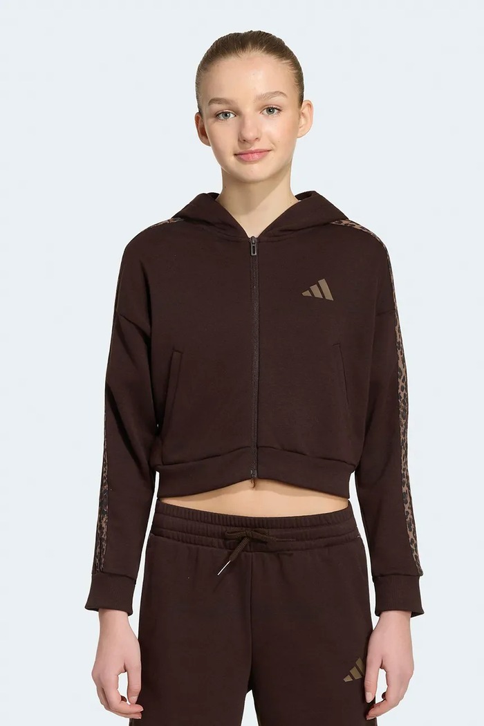adidas кофта, яка розстібається дитяча з бавовною коричневий KZ0133