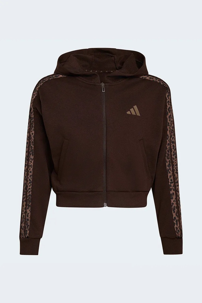 adidas кофта, яка розстібається дитяча з бавовною KZ0133 коричневий AW26