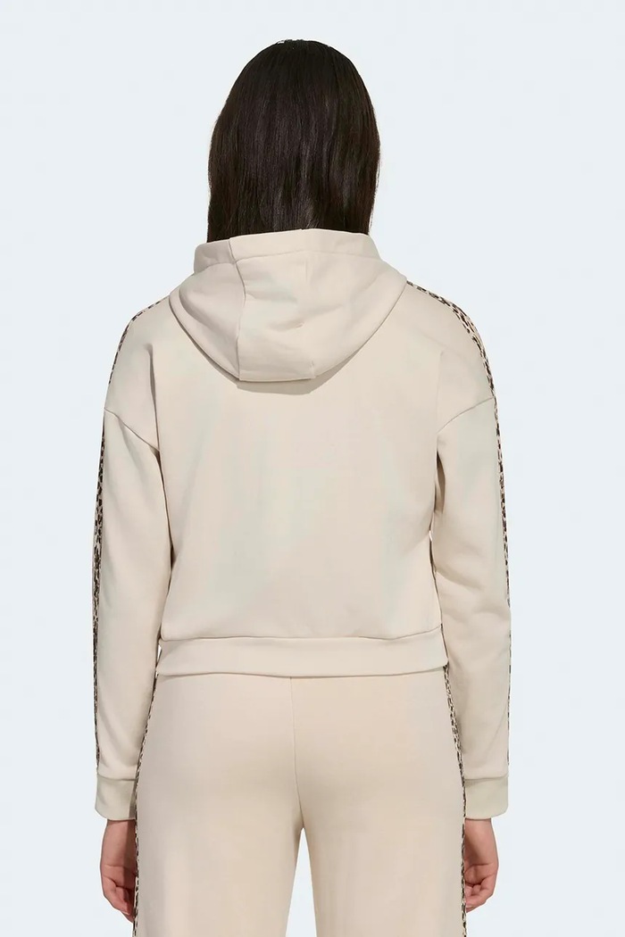 Dievča adidas mikina na zips s kapucňou detská s bavlnou KC7205 béžová