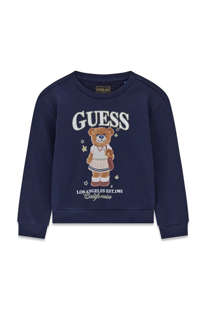 Guess bluza dziecięca bawełniana granatowy K6YQ05.K4422.9BY2