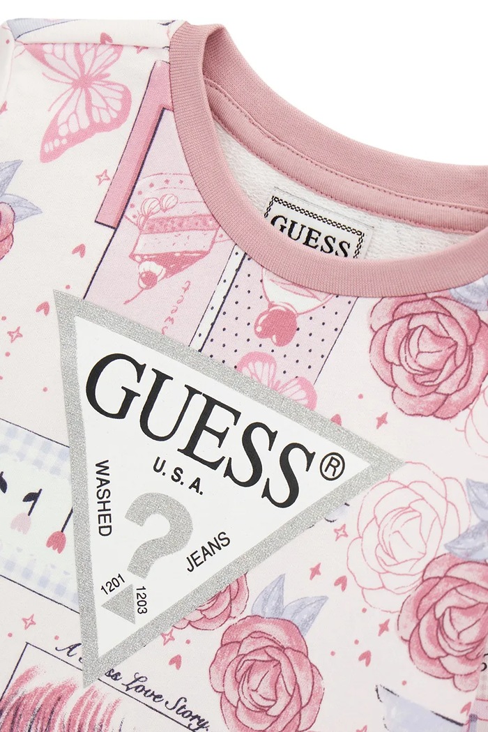 Dziewczynka Guess bluza dziecięca bawełniana K6YQ04.K3845.9BY2 różowy