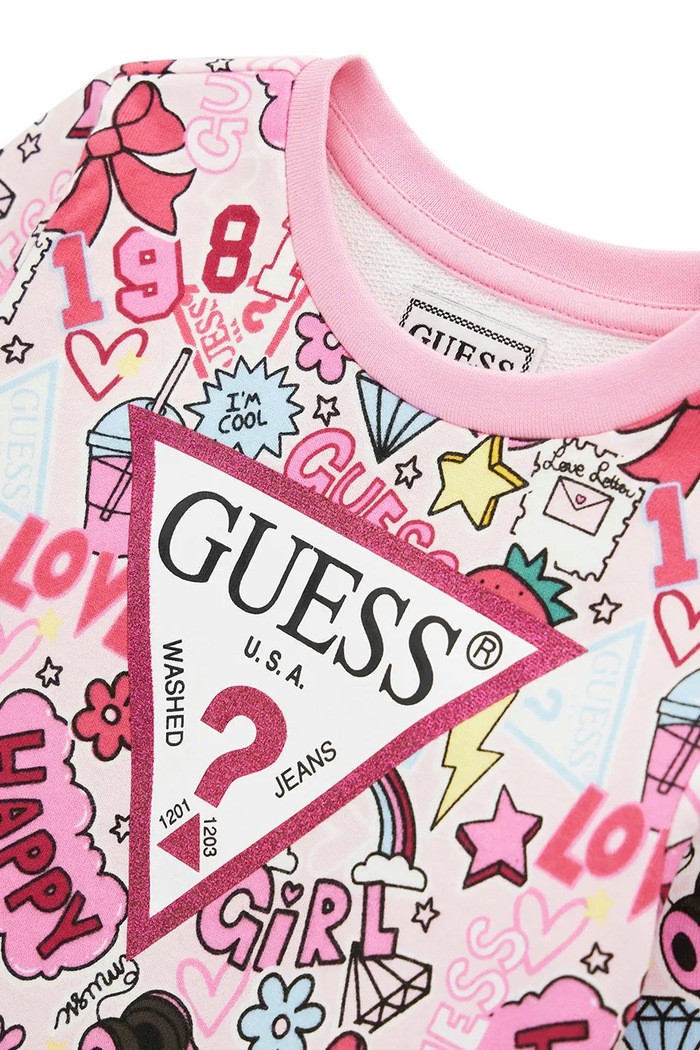 Dziewczynka Guess bluza dziecięca bawełniana K6YQ04.K3845.9BY2 różowy