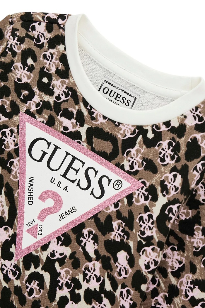 Dziewczynka Guess bluza dziecięca bawełniana K6YQ04.K3845.9BY2 brązowy