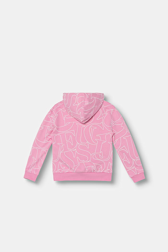 Guess bluza z kapturem dziecięca bawełniana K6YQ02.K3839.9BY2 różowy AW26