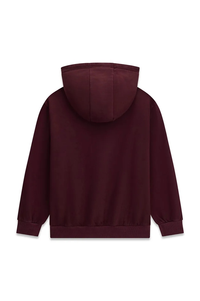 Guess bluza z kapturem dziecięca bawełniana J5YQ21.KAV34.9BY2 bordowy AW26