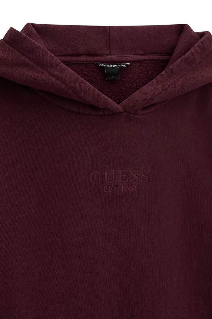 Dziewczynka Guess bluza z kapturem dziecięca bawełniana J5YQ21.KAV34.9BY2 bordowy