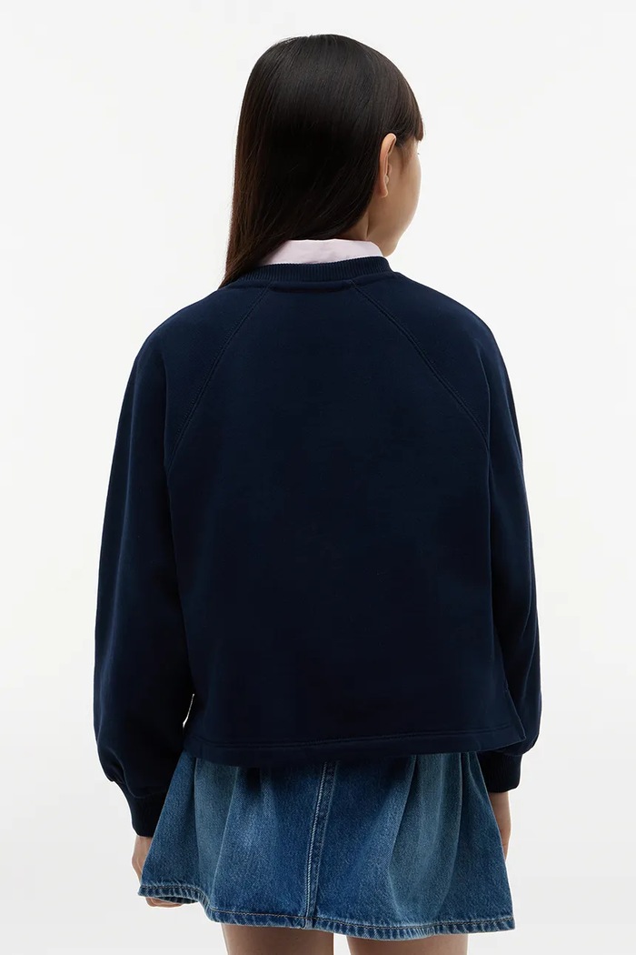Dievča Tommy Hilfiger mikina detská bavlnená KG0KG09446.9BY2 tmavomodrá