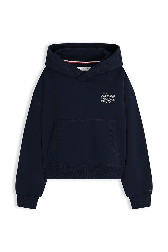 Tommy Hilfiger mikina s kapucňou detská s bavlnou KG0KG09441.9BY2 tmavomodrá AW26