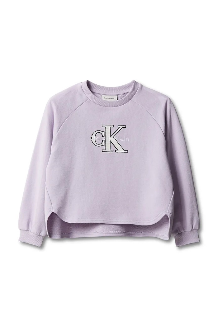 Calvin Klein Jeans bluza dziecięca bawełniana LVCKTJB31G.128.170.9BY2 fioletowy AW26
