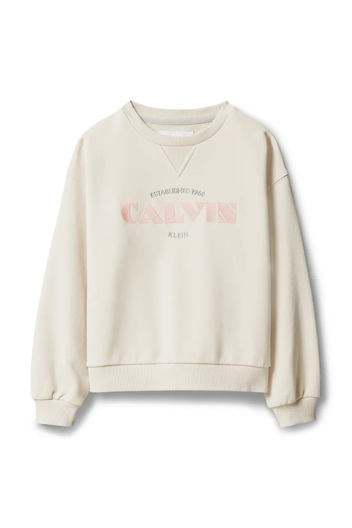 Calvin Klein Jeans bluza dziecięca z bawełną LVCKTJB30G.128.170.9BY2 beżowy AW26