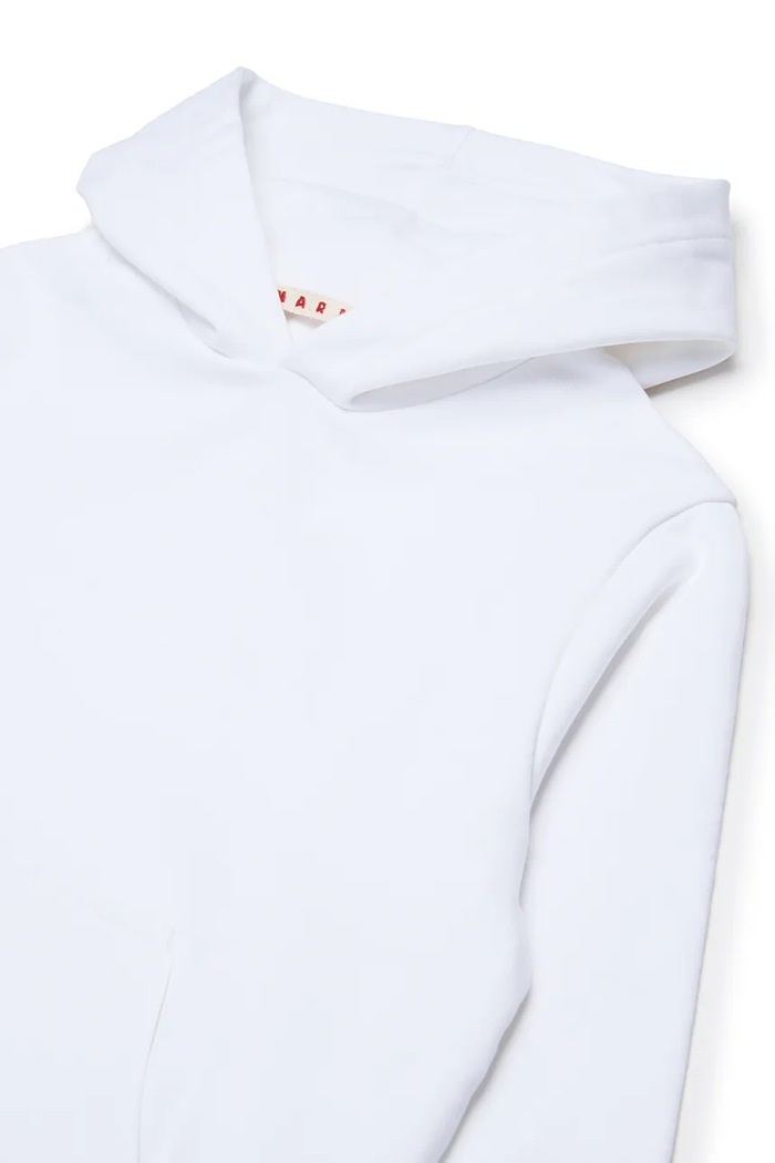 Chłopiec Marni bluza z kapturem dziecięca bawełniana M01883.M00V0 biały