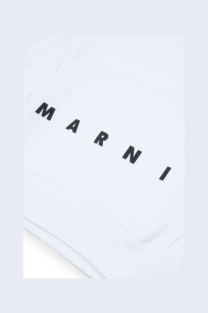 Marni bluza z kapturem dziecięca bawełniana biały M01883.M00V0