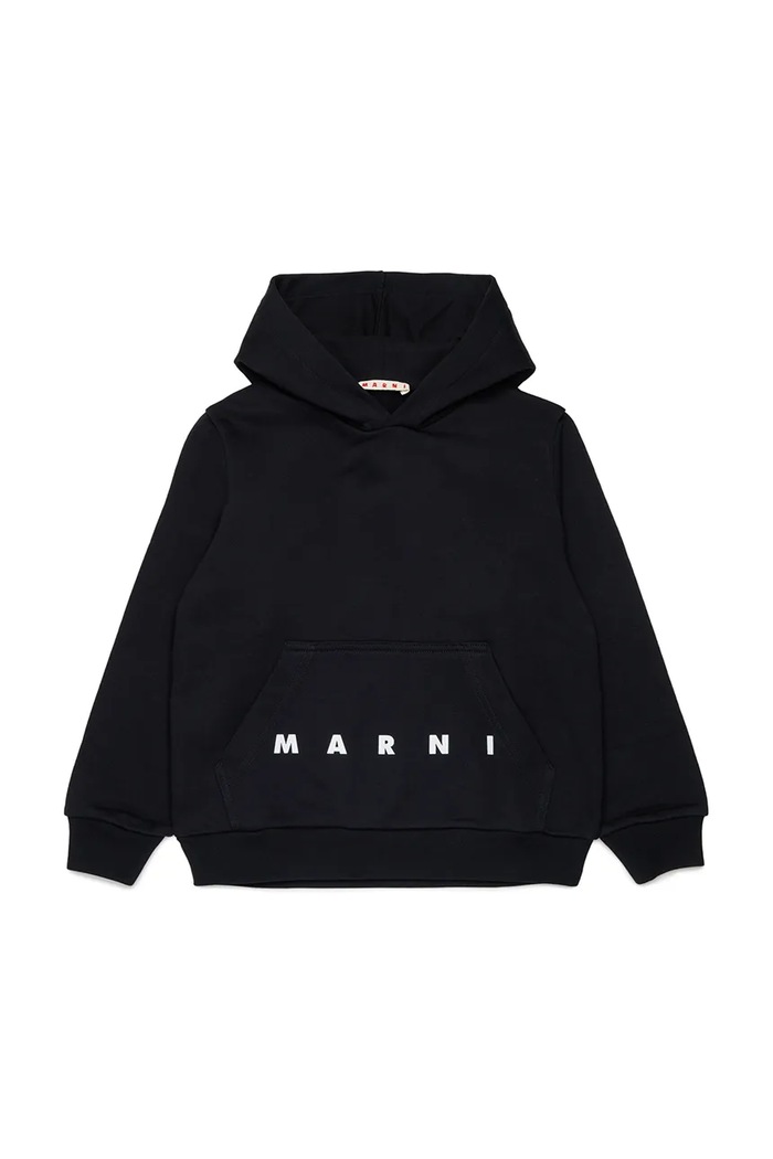 Marni bluza z kapturem dziecięca bawełniana czarny M01883.M00V0