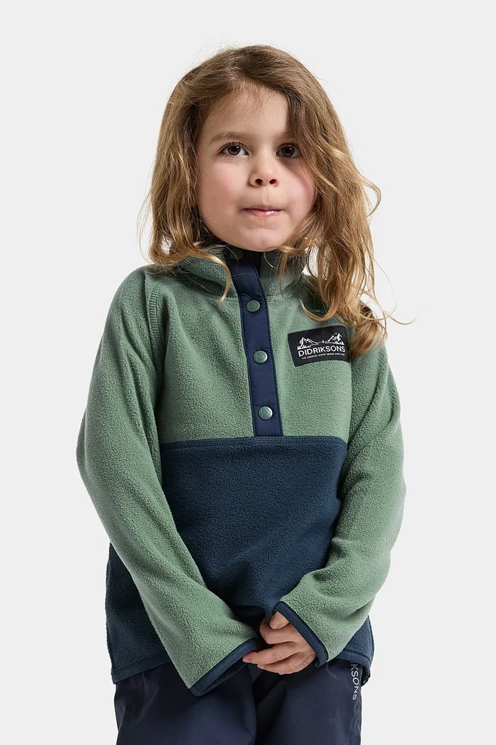 Didriksons Bluza dziecięca polarowa MONTE KIDS HALF BU 6 zielony 506309