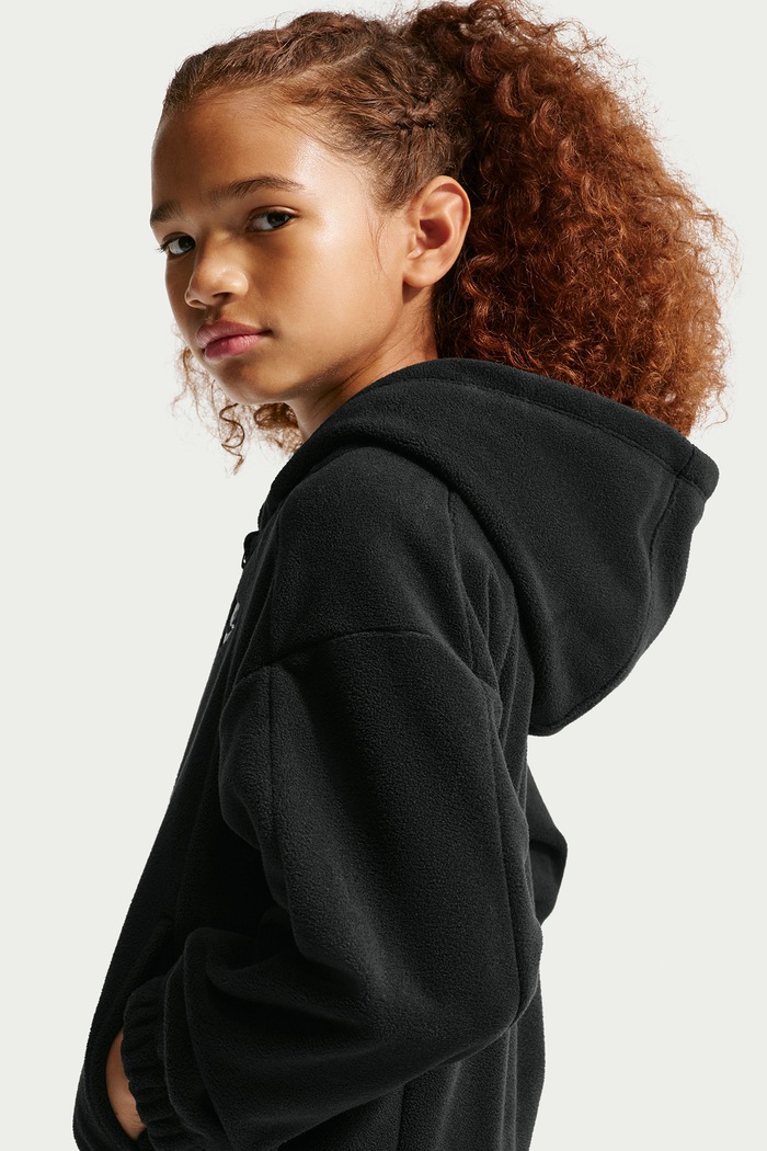 Bluza rozpinana z kapturem dziecięca polarowa Nike Club Fleece Nike IM4619 czarny