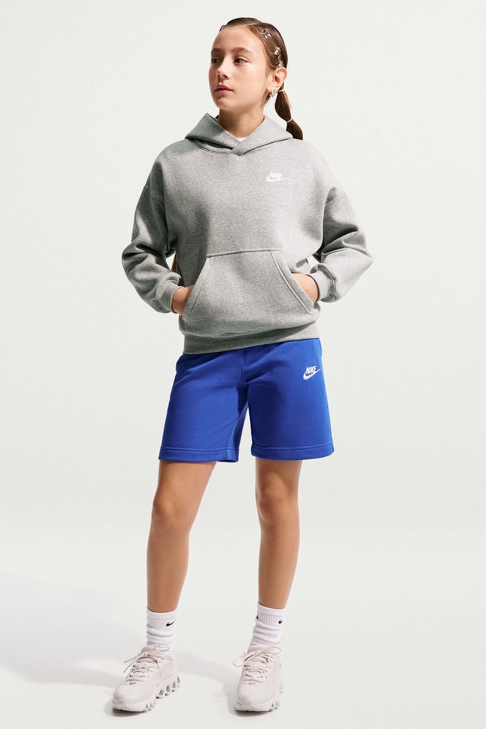 Nike Bluza z kapturem dziecięca z bawełną Nike Sportswear Club Fleece IM4935 szary AW26